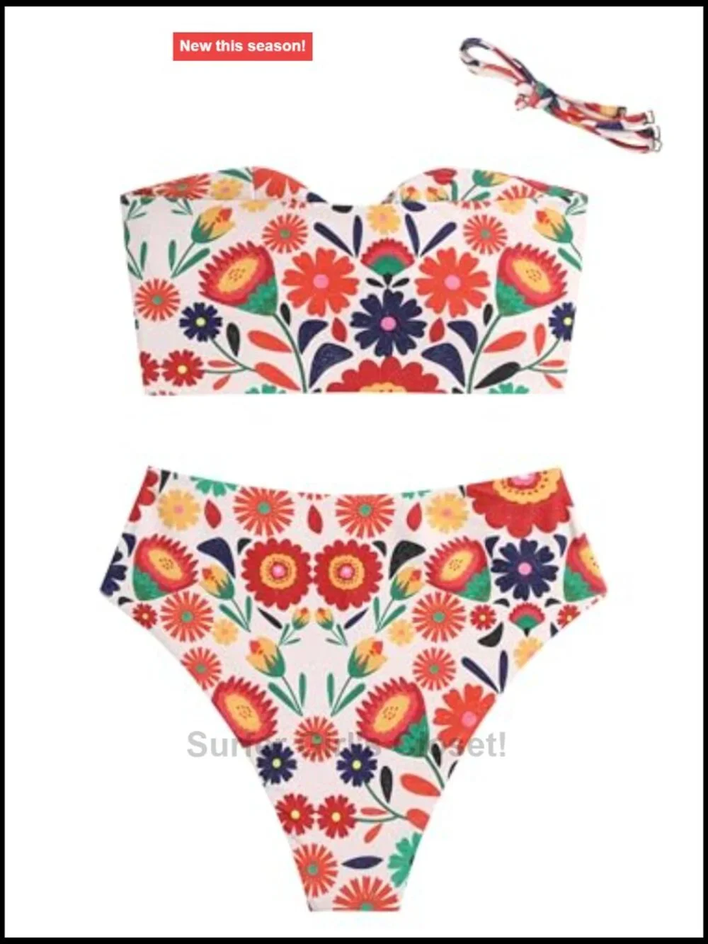 Women Ribbed Keyhole Tie High Waisted Bikini Spaghetti Straps Two Pieces